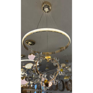 Modern Nordic minimalistic led hanging lights with crystal leaves